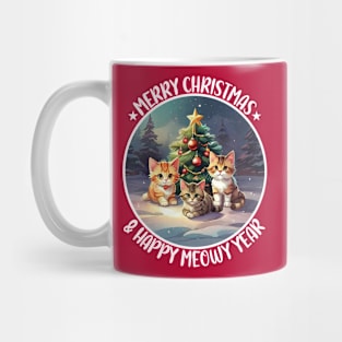 Meowy Christmas, Happy New Year, Cute Kittens, Funny Christmas Cats Mug